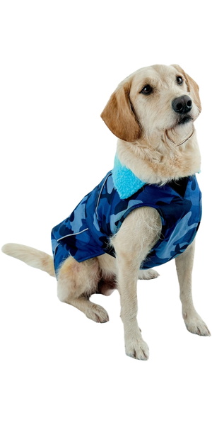 2026 Abrigo Para Perro « Dryrobe » V3DRDC - Azul / Camuflaje